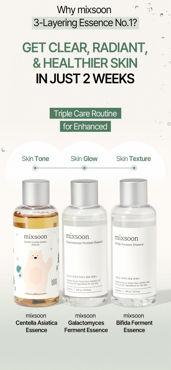 Mixsoon Essence Layering Set No.1 (Soondy Centella Asiatica +Galactomyces+Bifida)